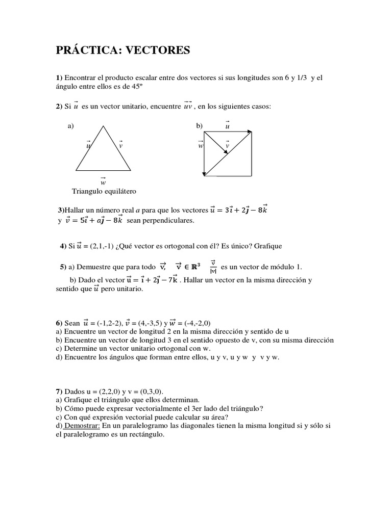 Ejercicios Resueltos de Vectores | PDF