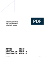 Instructions for adjustment of offset press