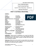 Unit 9: Natural Disasters: Lesson 1