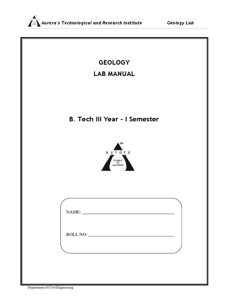 Guide to Identifying Minerals and Rocks in the Geology Lab Manual of