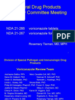 Antiviral Drug Products Advisory Committee Meeting: NDA 21-266 Voriconazole Tablets NDA 21-267 Voriconazole For Injection