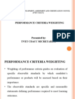 Performance Criteria Weighting