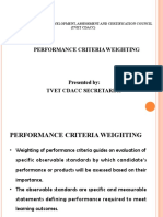 Performance Criteria Weighting