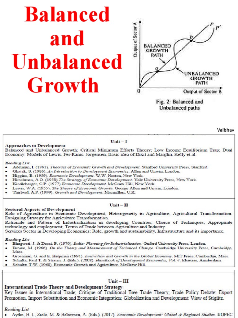 Balanced and Unbalanced Growth Theory PDF Economic Growth