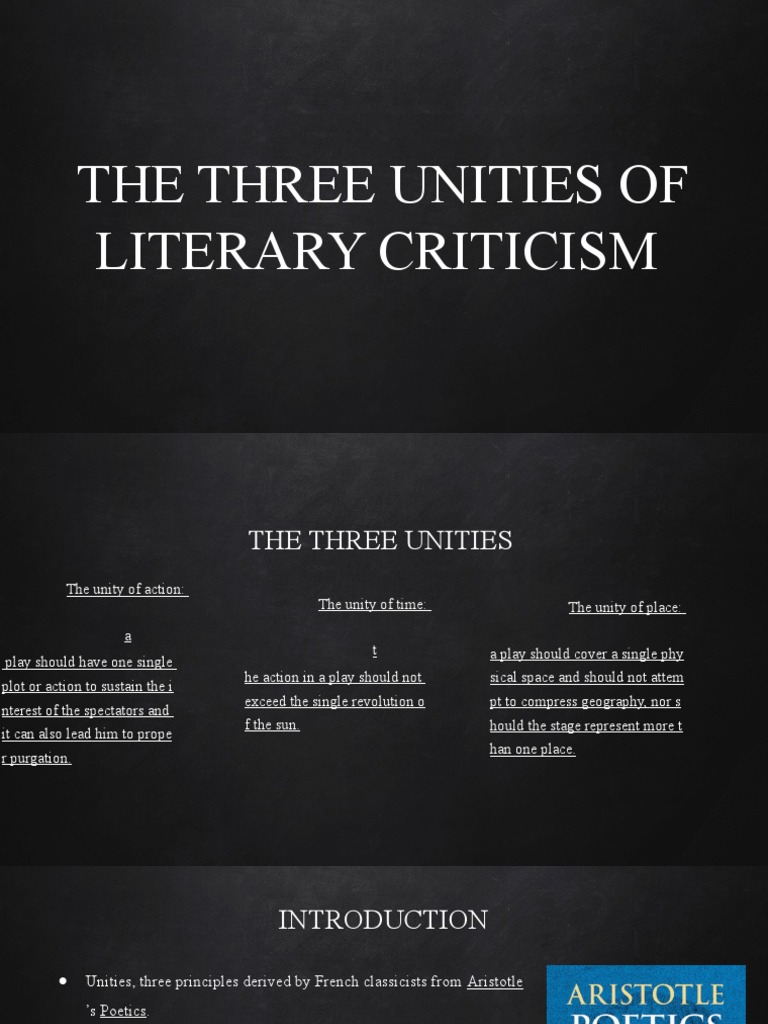 The three unities of literary criticism pdf tragedy aristotle