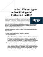 What Are The Different Types of Monitoring and Evaluation M&E