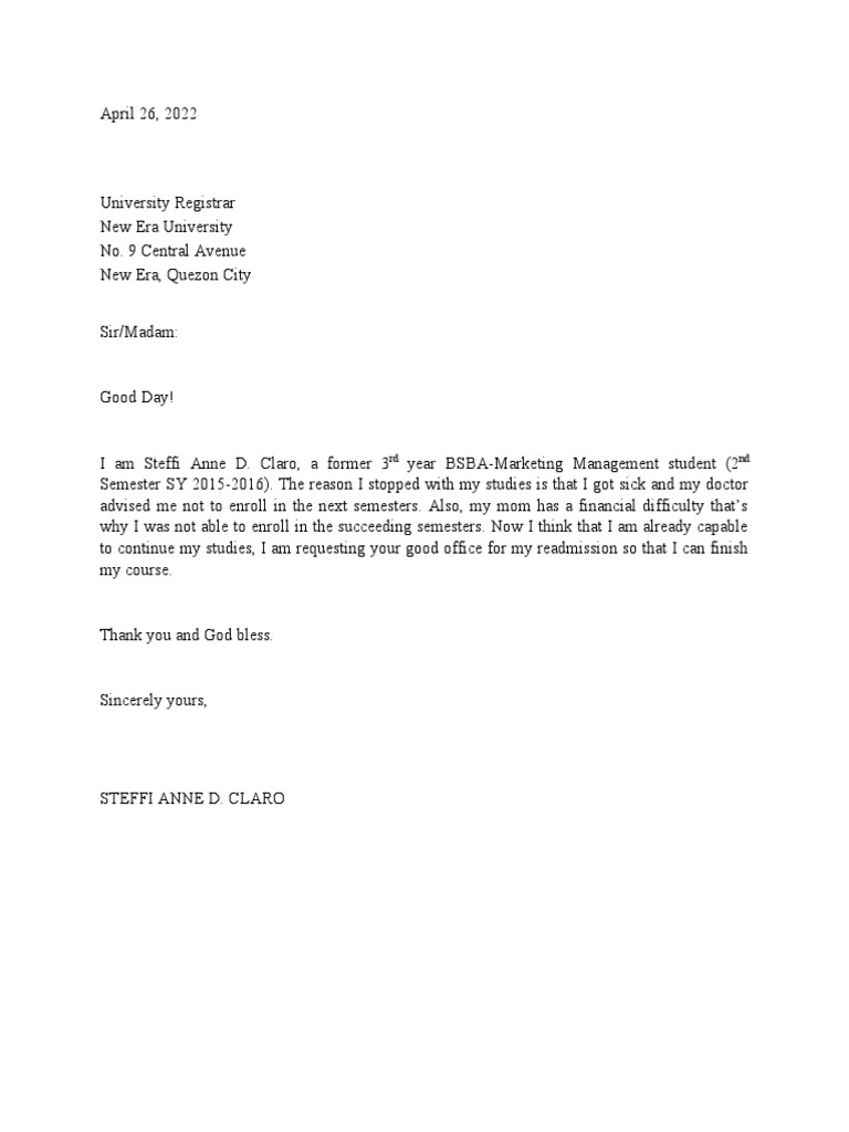 Letter to the Registrar Neu PDF