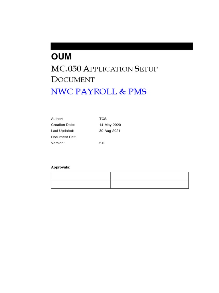 NWC Payroll Application Setup Guide | PDF | Money | Databases