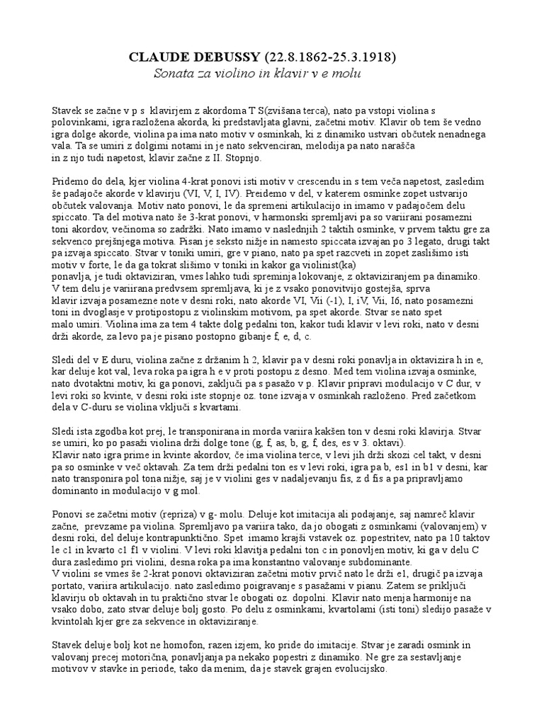 Claude Debussy Violin Sonata PDF