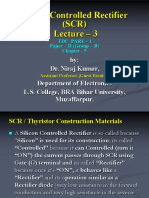 Silicon Controlled Rectifier (SCR), Lecture - 3, TDC Part - I, Paper - II, (Group - B), Chapter - 5, by - Dr. Niraj Kumar
