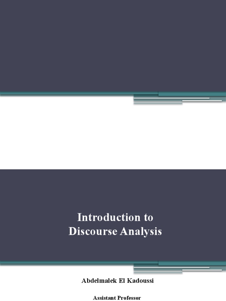 Introduction to Discourse Analysis | PDF | Discourse | Linguistics