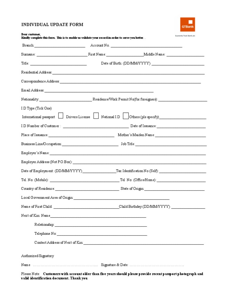 Local Update Form | PDF