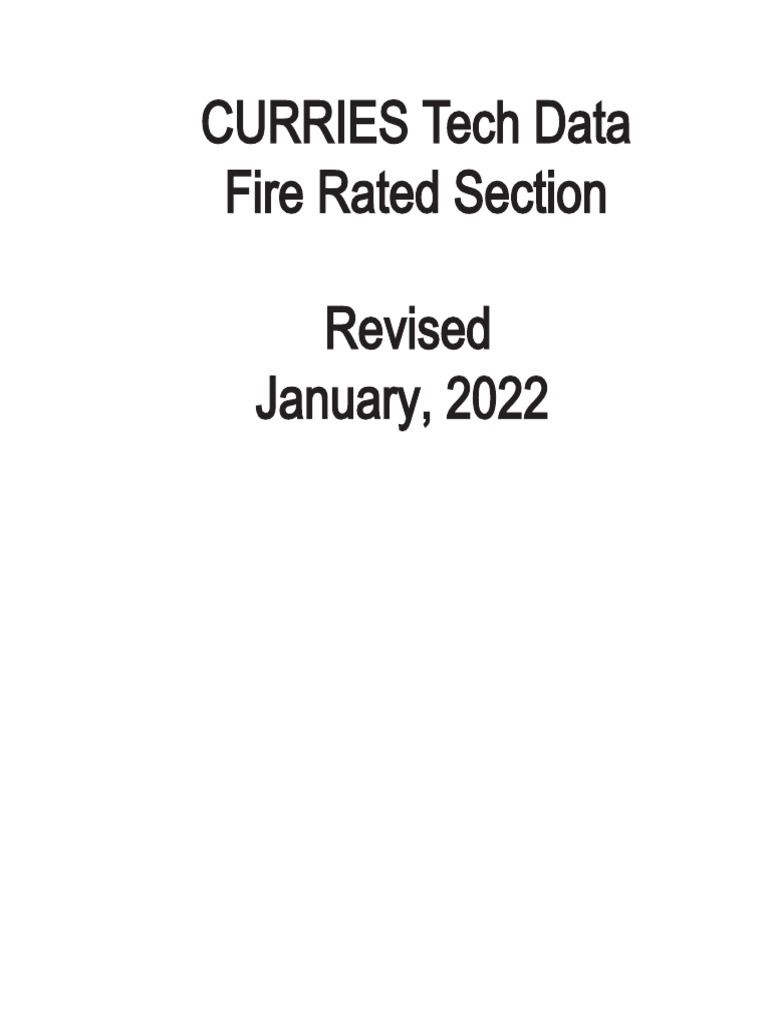 Curries Fire Rated Door Tech Data | PDF | Door | Building Engineering