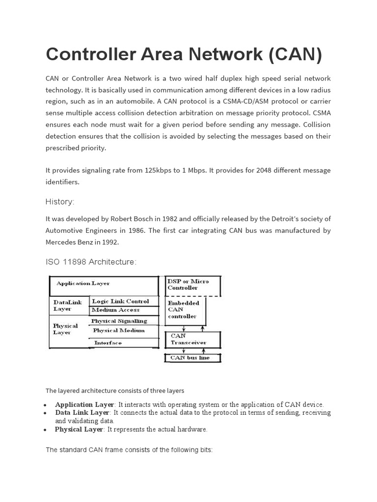 An In-Depth Look at Controller Area Network (CAN) Protocols, Frame ...