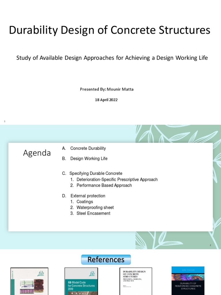 Durability Design of Concrete Structures | PDF | Concrete | Corrosion