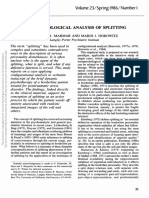 Phenomenological Analysis of Splitting: Psychotherapy Volume 23/spring 1986/number 1