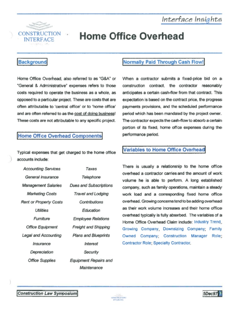 Home Office Overhead PDF