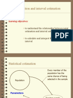 Point Estimation and Interval Estimation: Learning Objectives