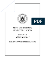 M.Sc. (Mathematics) : Semester - I (CBCS) Paper - Ii Subject Code: Psmt/Pamt102