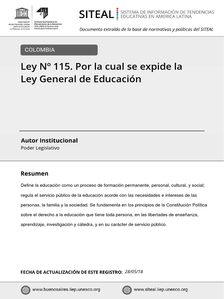 Ley General de Educación | PDF | Educación de la primera infancia ...