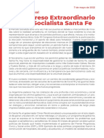 Documento XII Congreso Extraordinario Partido Socialista de Santa Fe