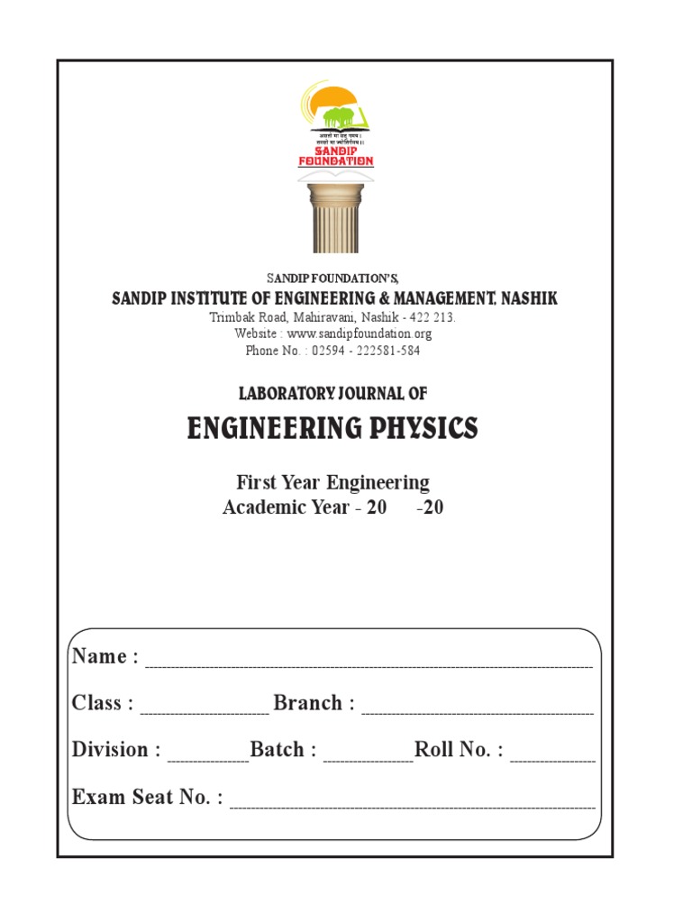 Engineering Physics Lab Journal | PDF | Diffraction | Natural Philosophy