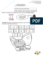 GUIA DE TRABAJO CLASE N°1 MATEMÁTICA JUEGO