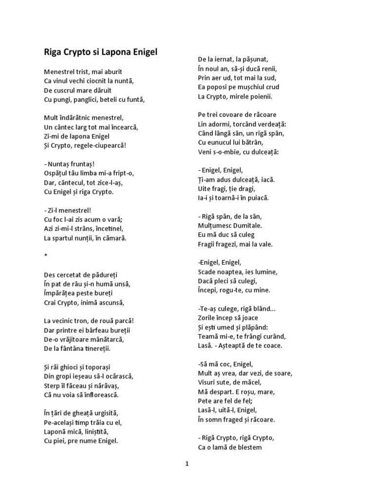 Riga Crypto Si Lapona Enigel | PDF