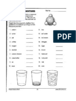 15b - HW - Classification of Matter Substances - Mixture - Colloids - Solutions WS