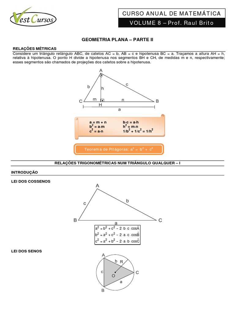 Aula 8 - Geometria 2 | PDF | Geometria Euclidiana | Triângulo