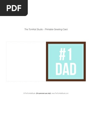 Father's Day Card - #1 Dad - Tomkat Studio