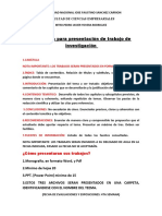 Estructura para presentación de trabajo de investigación en la UNJFSCH