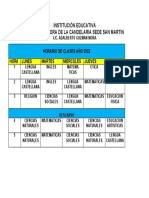 Horario de Clases 2022 San Martin