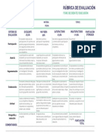 Rúbrica de Evaluación de Foro de Debate o Discusión