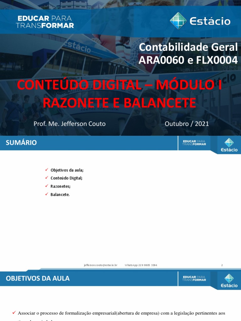 Aula 8 - Razonetes e Balancete | PDF | Cheque (banco) | Contabilidade