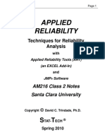 Applied Reliability: Techniques For Reliability Analysis