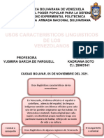 Cuadro Signotico de Los Usos Linguisticos Caracteristicos de Los Venezolanos