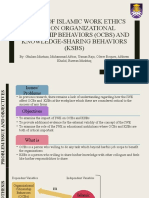 Impact of Islamic Work Ethics (Iwe) On Organizational Citizenship Behaviors (Ocbs) and Knowledge-Sharing Behaviors (KSBS)