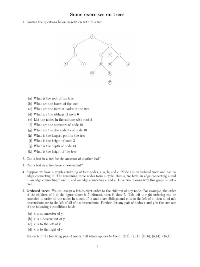 Exercises On Trees | PDF