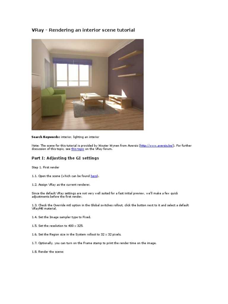 Rendering An Interior Scene | PDF | Computers