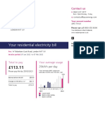 Your Residential Electricity Bill: Total To Pay