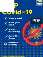 Stop Covid-19 Blue and Red 3d Poster