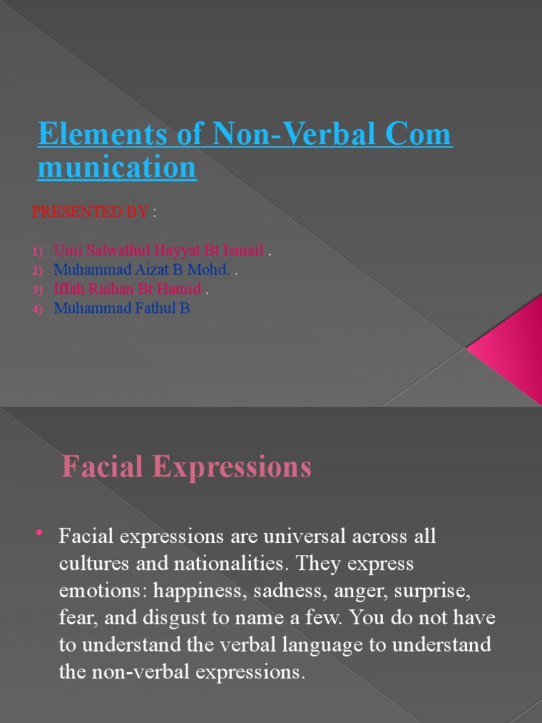 4 Elements of Non-Verbal Communication | PDF | Self-Improvement