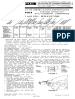 Stereo Dynetic Cartridge Specifications