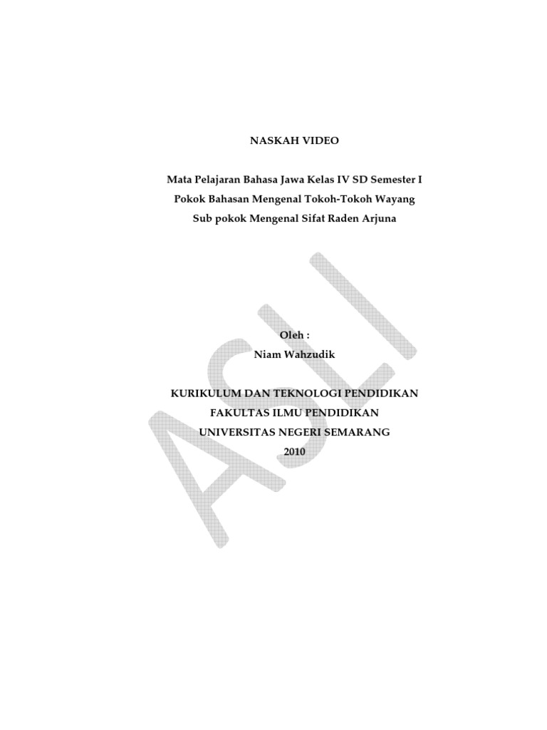 Contoh Naskah Video Pembelajaran