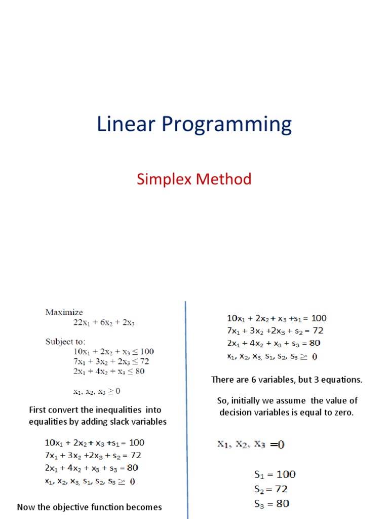 Linear Programming: Simplex Method | PDF | Algorithms And Data ...