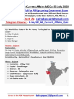 25 July Best Current Affairs Q&A