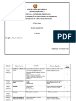 Plano Analítico Curso de 1 Ano 2022-1