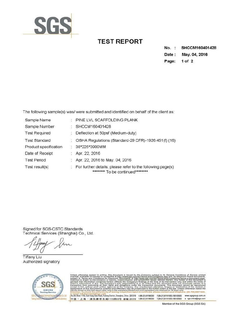LVL Test Report | PDF