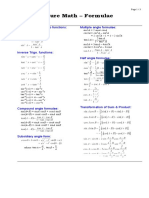 Pure Math - Formulae: Trigonometry